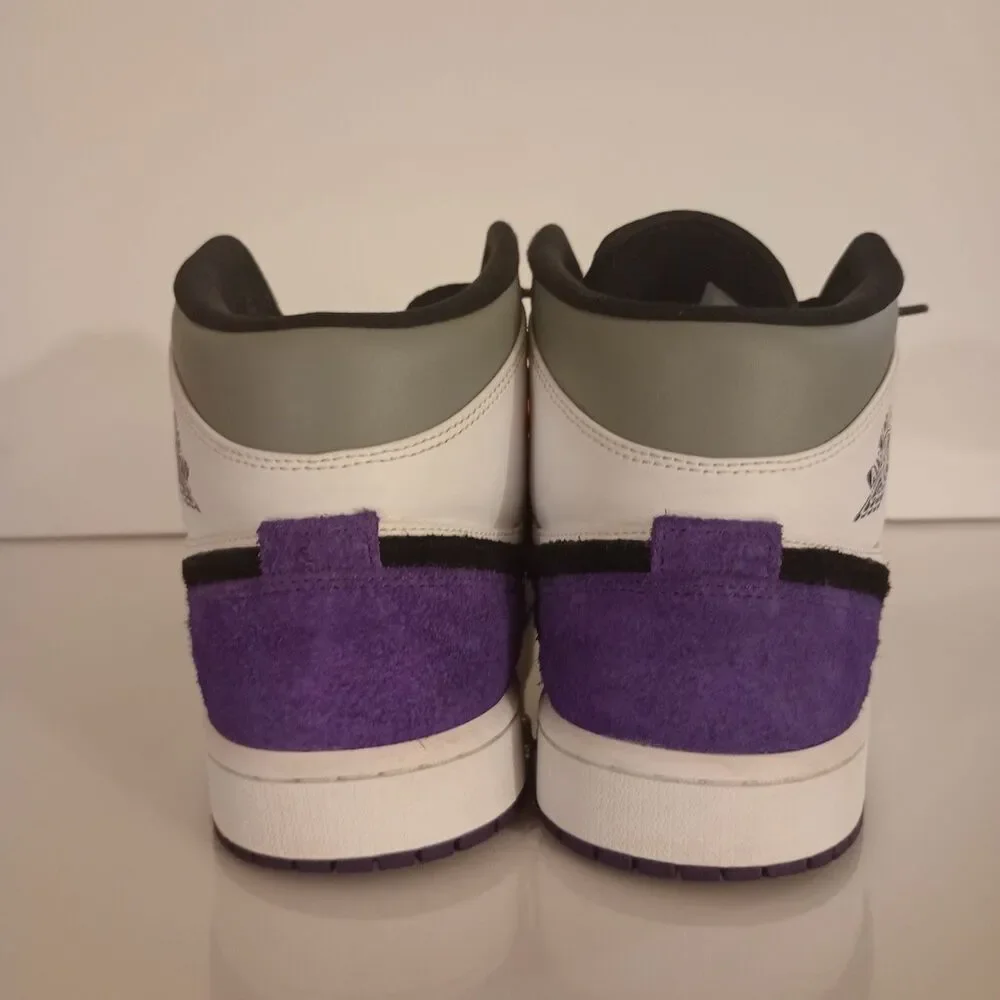 Nike Air Jordan 1 Mid SE Retro Court Purple Suede White Black Size 9.5